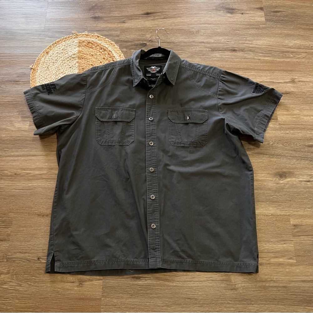 HARLEY-DAVIDSON Mens Button Down Short Sleeve Shirt